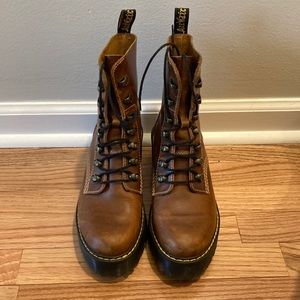 Doc Martens Leona Vintage Smooth Leather Heeled Boots